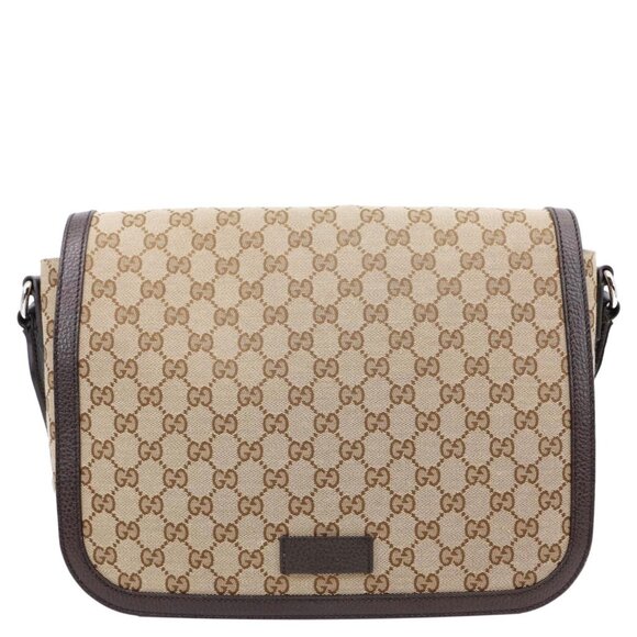 Gucci  GG Flap Large Monogram Canvas Messenger Bag Beige 449171 - Picture 3 of 16